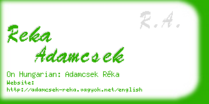 reka adamcsek business card